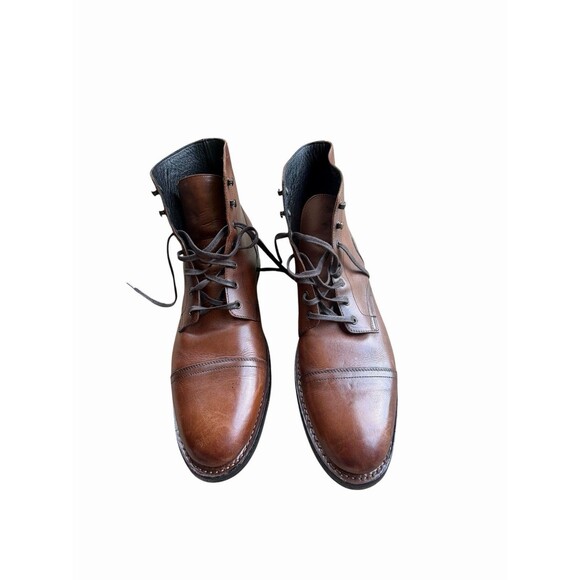 Thursday Boot Co Leather Brandy Captain Cap Toe Boots Men\'s 15 Chestnut Brown